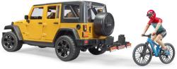 Bruder 02543 Auto Jeep Wrangler Rubicon Unlimited set s kolem a cyklistou