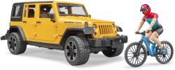 Bruder 02543 Auto Jeep Wrangler Rubicon Unlimited set s kolem a cyklistou