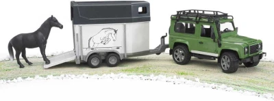 Bruder 02592 (2592) Auto Land Rover přepravní s koněm