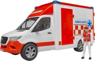 Bruder 02676 Mercedes-Benz Sprinter sanitka s vodičom na batérie Svetlo Zvuk Bruder 02676 Mercedes-Benz Sprinter sanitka s vodičom na batérie Svetlo Zvuk