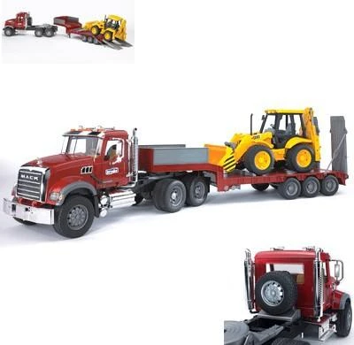 Bruder 02813 (2813) Nákladní auto MACK Granit - návěs + traktor JCB