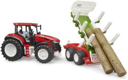 Bruder 03453 Roadmax traktor set s vyvážecím přívěsem a 3 kládami