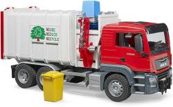 Bruder 03761 Auto MAN TGS popeláři funkční model 1:16 set se 2 popelnicemi