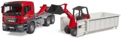 Bruder 03767 Auto MAN TGS LKW s kontejnerem + nakladač Schäffer model 1:16