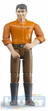 Bruder 60007 Figurka muž hnědé kalhoty oranžová košile Bruder 60007 Figurka muž hnědé kalhoty oranžová košile