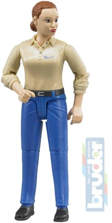 Bruder 60408 Figurka kloubová žena 11cm modré kalhoty 1:16 plast Bruder 60408 Figurka kloubová žena 11cm modré kalhoty 1:16 plast