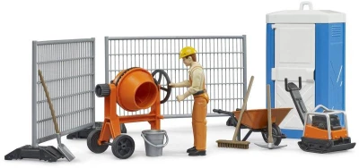 Bruder 62008 Stavební set míchačka s figurkou a pracovním nářadím plast