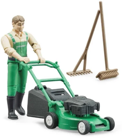 Bruder 62103 Herný set figúrka záhradník + kosačka na trávu so 2 nástrojmi Bruder 62103 Herný set figúrka záhradník + kosačka na trávu so 2 nástrojmi