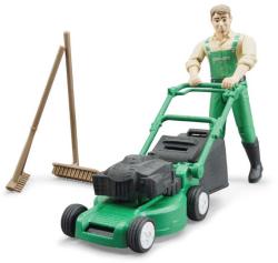Bruder 62103 Herní set figurka zahradník + sekačka na trávu se 2 nástroji