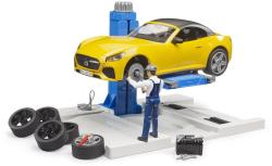 Bruder 62112 Autodílna servisní centrum + auto Roadster s figurkou