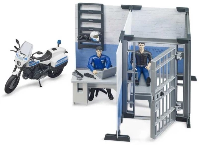 Bruder 62732 Stanice policejní herní set s motocyklem a 2 figurkami