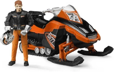 Bruder 63101 Model 1:16 sněžný skútr 21cm set s řidičem plast