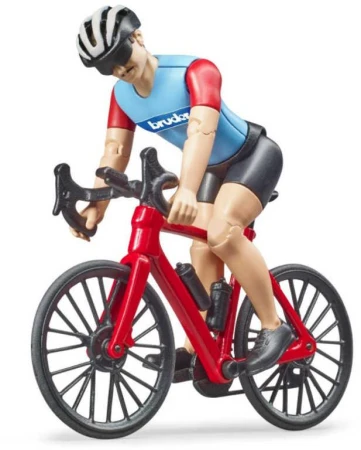 Bruder 63110 Set závodní bicykl s figurkou cyklista s kolem plast
