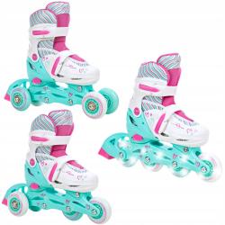 Raven Loret White 3v1 dětské inline brusle - svítící kola LED