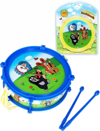 Bubínek 20cm Krtek (Krteček) set se 2 paličkami 2 barvy (hudební nástroje) Bubínek 20cm Krtek (Krteček) set se 2 paličkami 2 barvy (hudební nástroje)