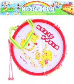 Bubínek dětský 19cm se zvířátky set se 2 paličkami (hudební nástroje) Bubínek dětský 19cm se zvířátky set se 2 paličkami (hudební nástroje)