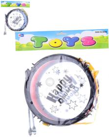 Bubínek dětský transparentní 22cm s paličkami a popruhem 2 barvy Bubínek dětský transparentní 22cm s paličkami a popruhem 2 barvy