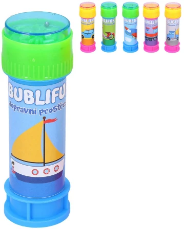 Bublifuk dopravní prostředky 50ml s bludištěm ve víčku 6 druhů
