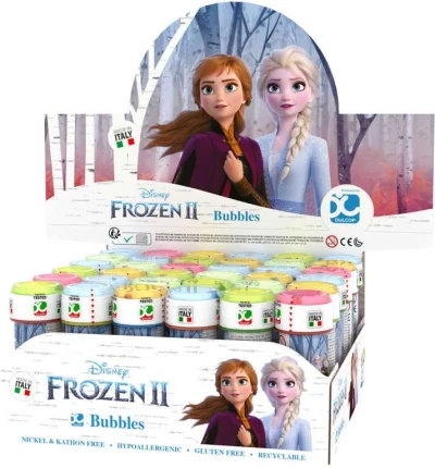 Bublifuk Frozen 2 (Ledové království) 60ml dětský bublifukovač s hrou ve víčku Bublifuk Frozen 2 (Ledové království) 60ml dětský bublifukovač s hrou ve víčku