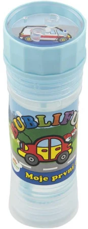 Bublifuk Moje první auta 50ml bublifukovač vonící ovocný s hrou ve víčku 5 druhů