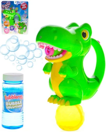 Bublifukovač pištoľka s náplňou 118ml dinosaurus 20cm na batérie Svetlo Bublifukovač pištoľka s náplňou 118ml dinosaurus 20cm na batérie Svetlo