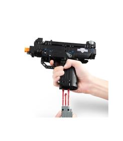 CaDA stavebnice samonabíjecí pistole Micro UZI, 359 dílků, střílí plastové tyčinky.
