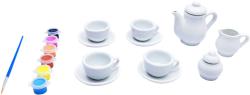 Čajový dětský servis kreativní set s barvičkami malování na porcelán