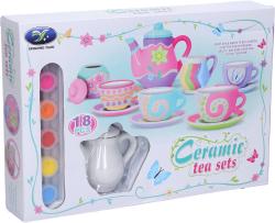 Čajový dětský servis kreativní set s barvičkami malování na porcelán