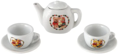 Čajový servis dětské porcelánové nádobíčko medvídci 6ks v krabici