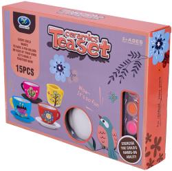 Čajový servis dětský kreativní set s barvičkami malování na porcelán