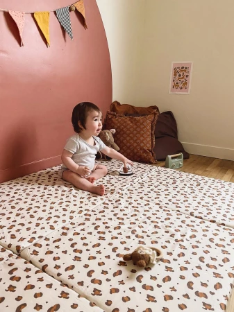 Candide Skládací dětská hrací matrace polstrovaná 5v1 Leopard