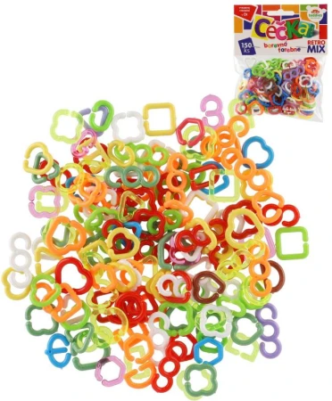 Céčka barevná set 150ks retro mix různé druhy plast v sáčku Céčka barevná set 150ks retro mix různé druhy plast v sáčku