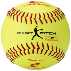 CHAMPRO Fastpitch loptička softbalová 12 žltá kožená