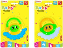 Chrastítko baby chobotnička s úchytem 2 barvy pro miminko plast