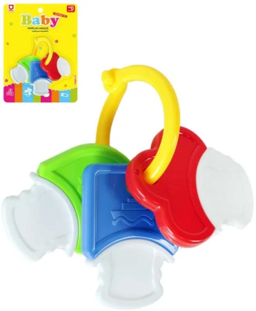 Chrastítko baby hryzátko kľúče pre bábätko na karte plast Chrastítko baby hryzátko kľúče pre bábätko na karte plast