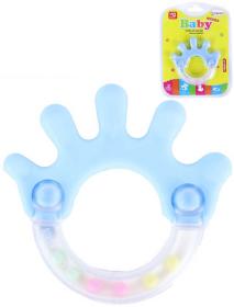 Chrastítko baby ruka s kuličkami pastelové pro miminko plast Chrastítko baby ruka s kuličkami pastelové pro miminko plast