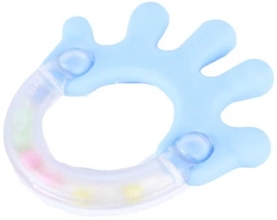 Chrastítko baby ruka s kuličkami pastelové pro miminko plast