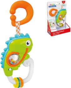 Clementoni Baby chrastítko chameleon s úchytem na baterie pro miminko Zvuk