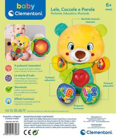 Clementoni Baby medvídek Lele interaktivní naučný žlutý na baterie Světlo Zvuk