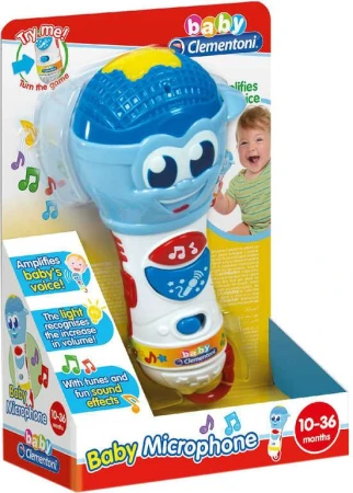 Clementoni Baby mikrofon 18cm na baterie LED Světlo Zvuk