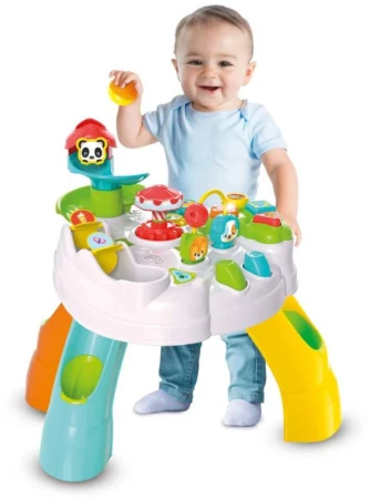 Clementoni Baby veselý hrací stolek s aktivitami na baterie Světlo Zvuk