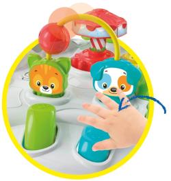 Clementoni Baby veselý hrací stolek s aktivitami na baterie Světlo Zvuk