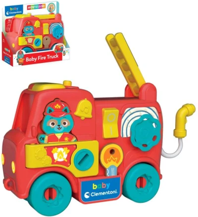 Clementoni CLEMMY Baby hasičské montessori auto na baterie Světlo Zvuk Clementoni CLEMMY Baby hasičské montessori auto na baterie Světlo Zvuk