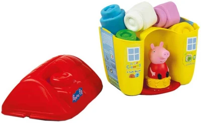Clementoni CLEMMY Baby kyblík domeček Peppa Pig set 6 soft kostek s figurkou