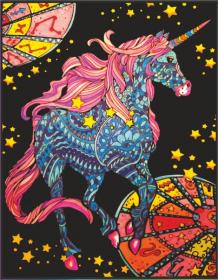 Colorvelvet Sametový obrázek Jednorožec 47x35cm