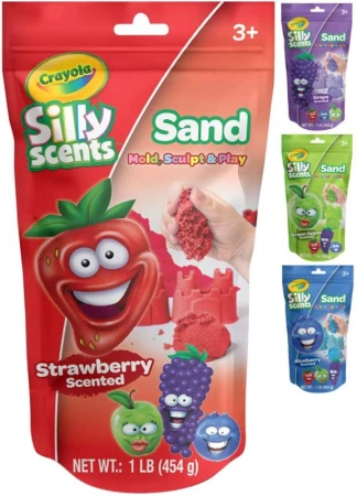 CRAYOLA Písek kinetický ovocný vonící 454g 4 druhy CRAYOLA Písek kinetický ovocný vonící 454g 4 druhy