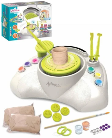 CreaFun Hrnčířský kruh dětský kreativní set výroba keramiky na baterie CreaFun Hrnčířský kruh dětský kreativní set výroba keramiky na baterie