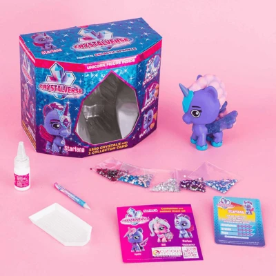 Crystalverse galaktický jednorožec kreativní set s krystaly ke zdobení 3 druhy