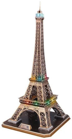 CUBICFUN Puzzle Eiffelova věž 3D model 84 dílků na baterie LED Světlo