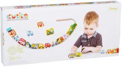 Cubika DŘEVO Baby Autíčka navlékací set 12 dílků provlékačka pro miminko